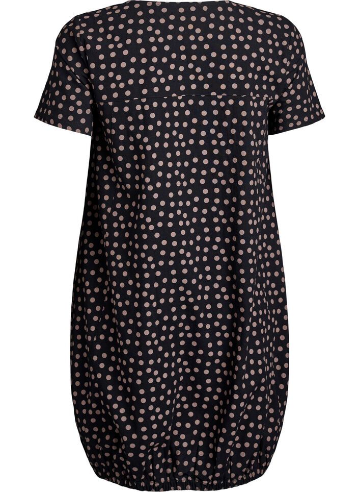 Robe en coton &agrave; manches courtes avec imprim&eacute;, Marron, Packshot image number 1