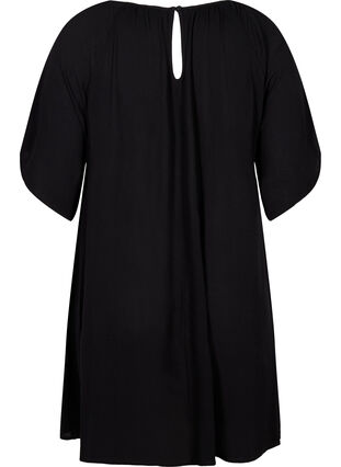 Robe en viscose à manches courtes, Black, Packshot image number 1