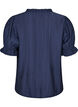 Blouse en m&eacute;lange de viscose froiss&eacute; avec un col en V, Bleu, Packshot image number 1