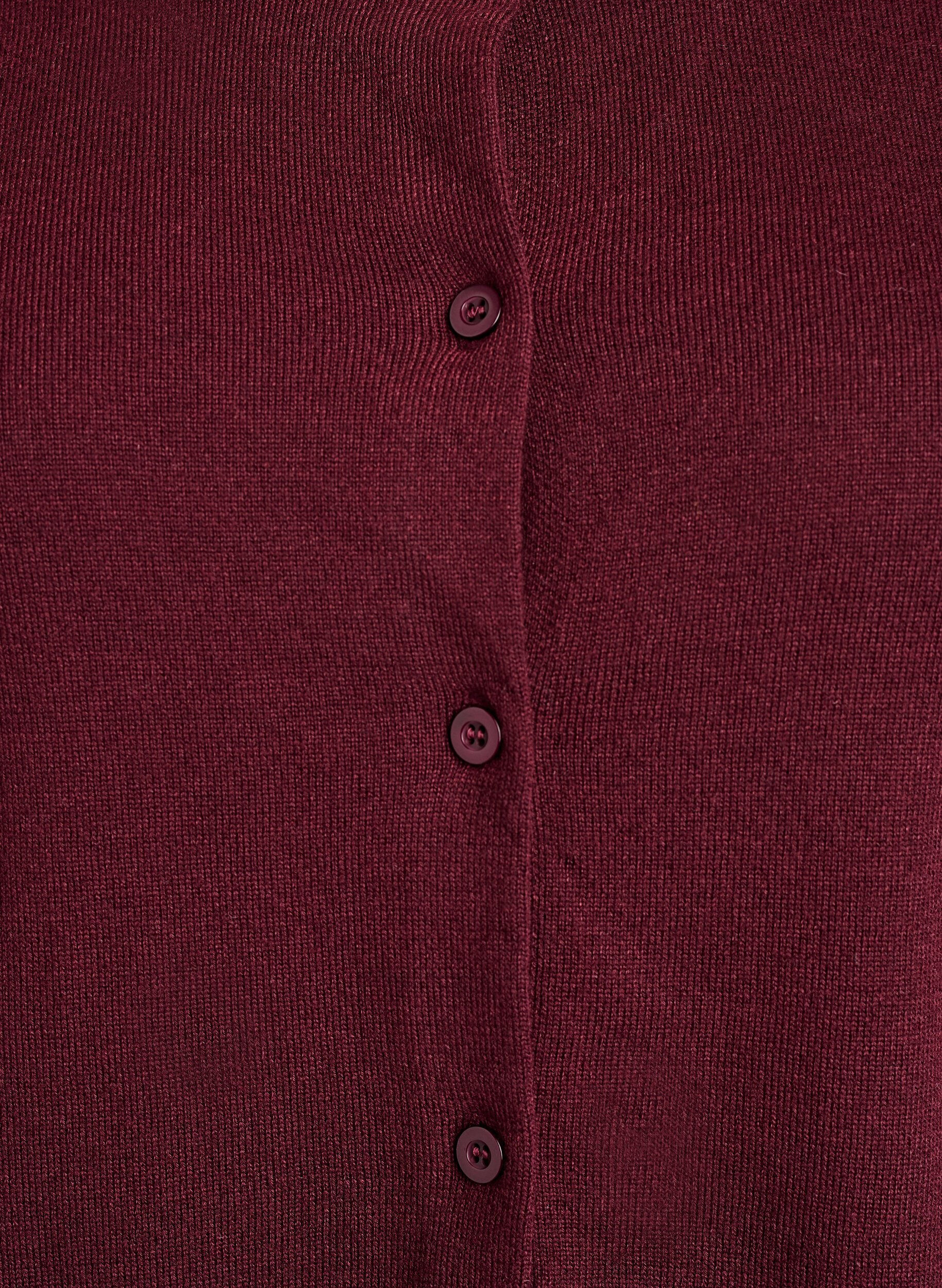 Zizzi Cardigan en maille fine avec col rond, Bordeaux, Packshot image number 2