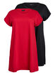 2-pack Robe T-shirt à manches courtes, Rouge, Packshot image number 0
