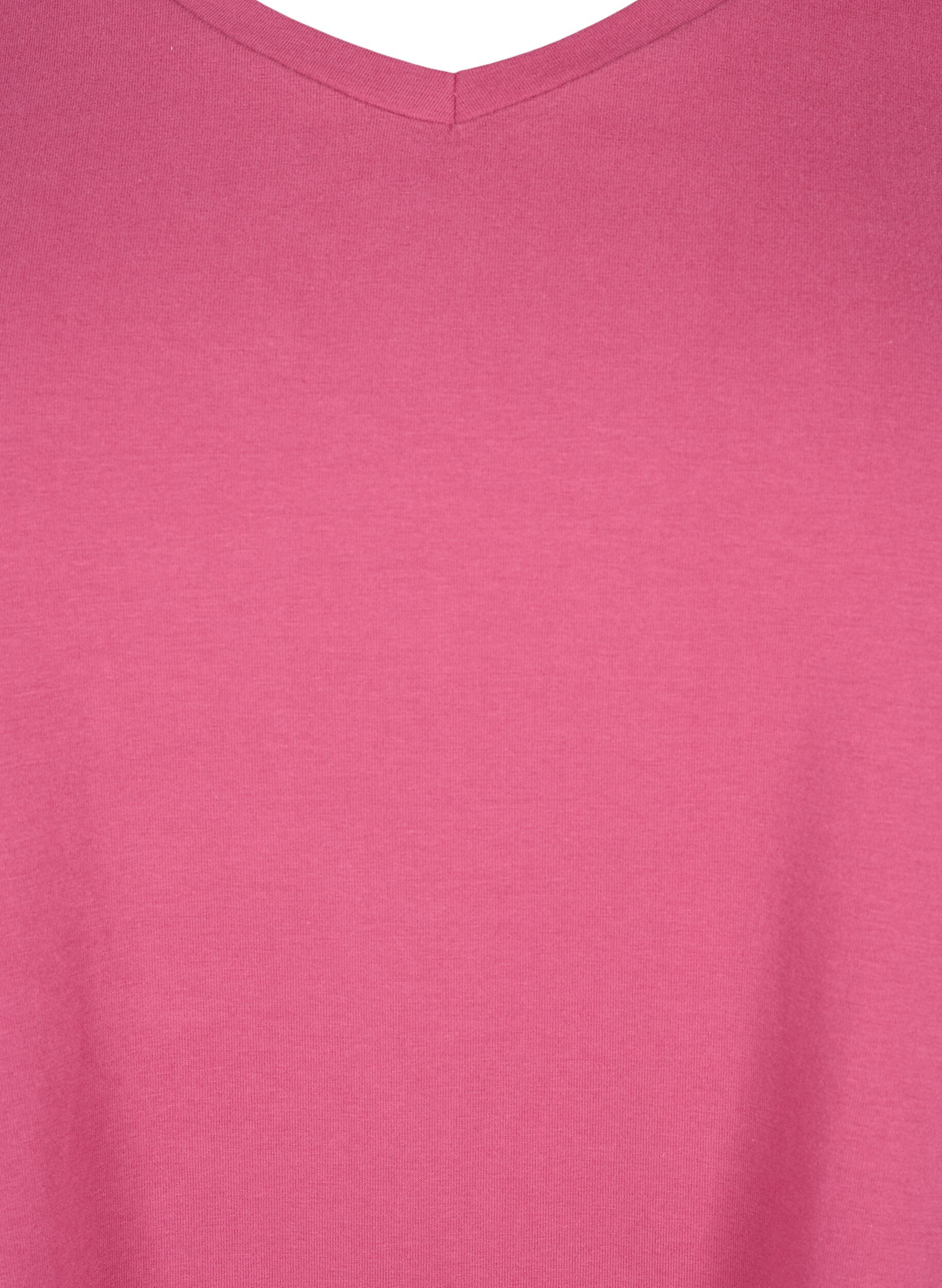ZizziT-shirt basique en coton de couleur unie, Bordeaux, Packshot image number 2