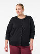 Cardigan en maille fine avec col rond, Noir, Model image number 0