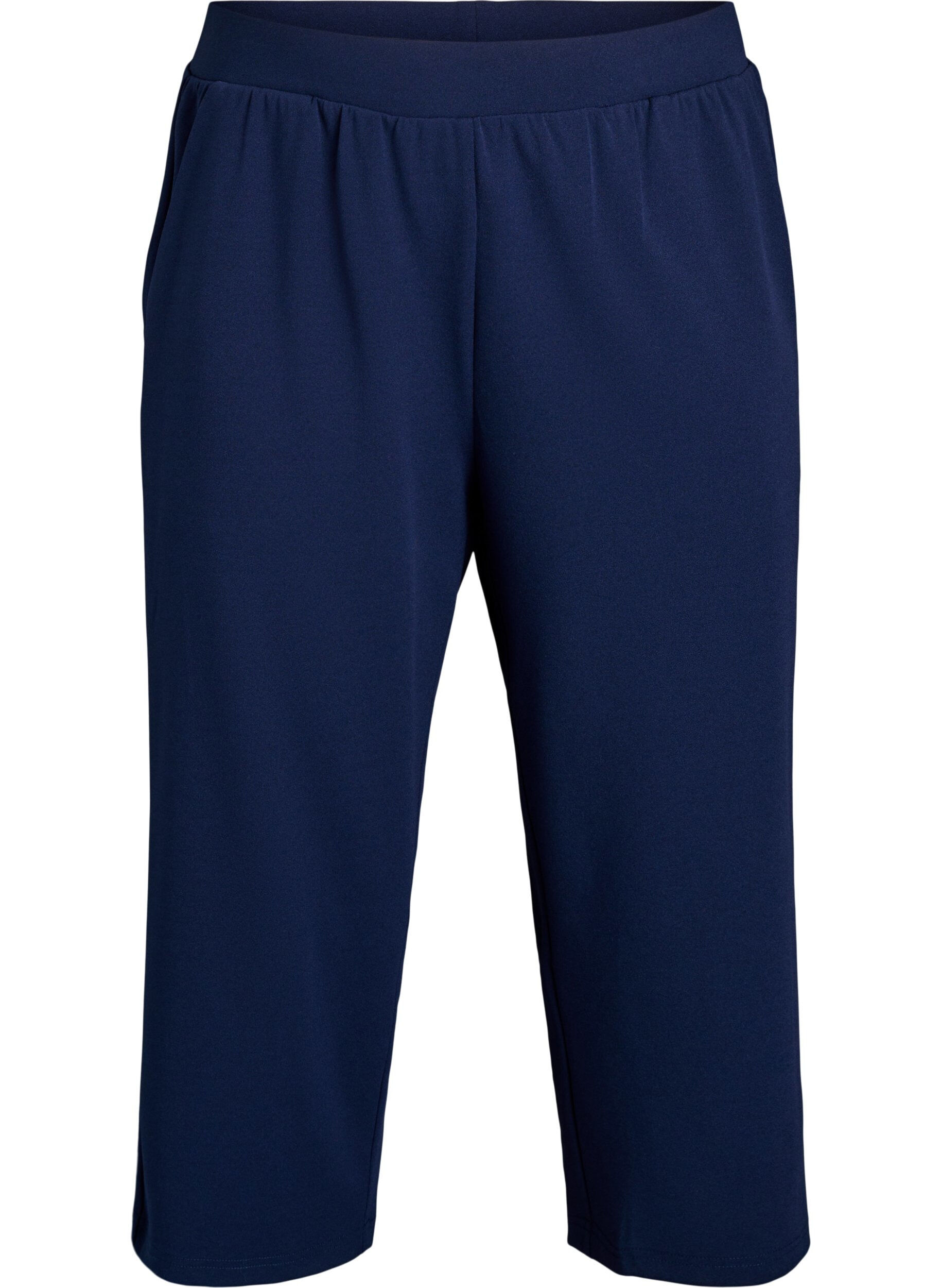 Zizzi Culotte taille haute &agrave; coupe ample, Bleu, Packshot image number 0