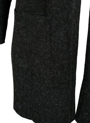 Cardigan en tricot côtelé avec poches, Dark Grey Melange, Packshot image number 3