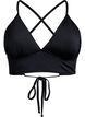 Haut de bikini avec coussinets amovibles et attache dans le dos, Noir, Packshot image number 0