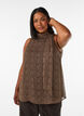 Blouse sans manches &agrave; col montant avec un n&oelig;ud, Marron, Model image number 0