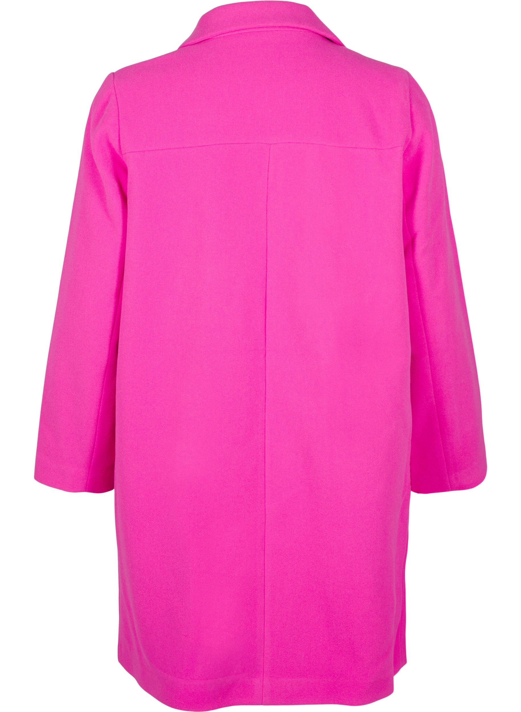 Zizzi Manteau &agrave; double boutonnage, Raspberry Rose, Packshot image number 1