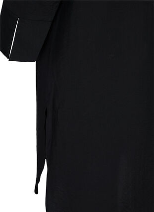 Robe chemise avec détail de lien et fente, Black, Packshot image number 3