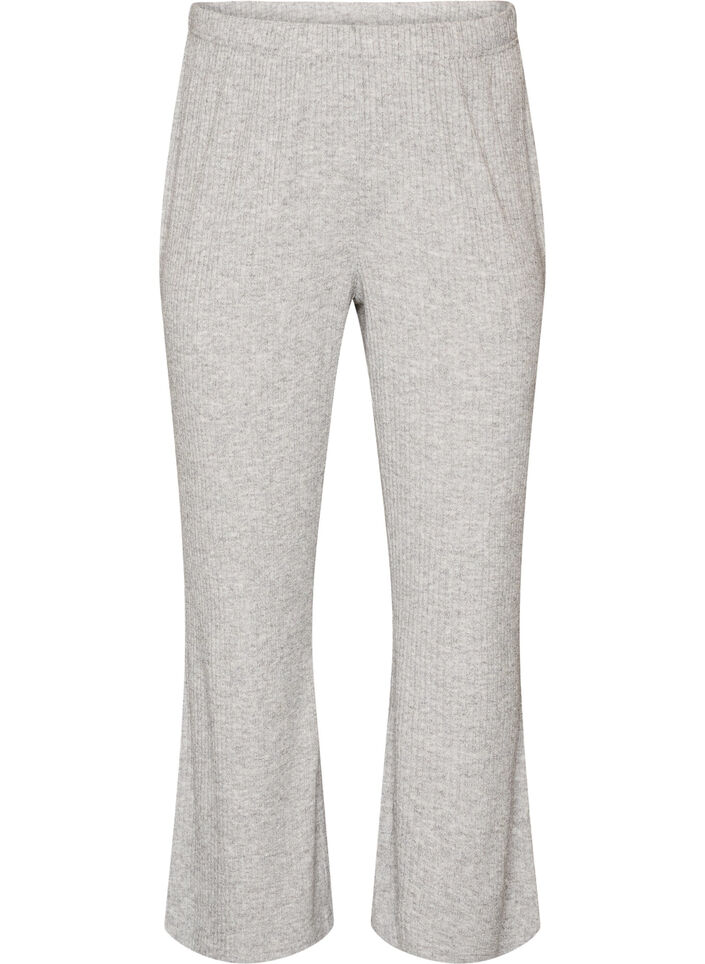 Pantalon &eacute;vas&eacute; en jersey c&ocirc;tel&eacute;, Gris, Packshot image number 0
