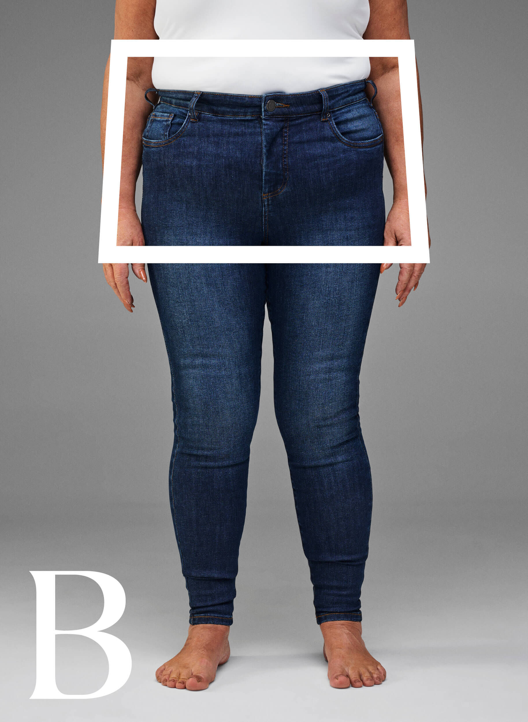 Zizzi Jean super slim &agrave; taille haute, Dark Blue, Model image number 1