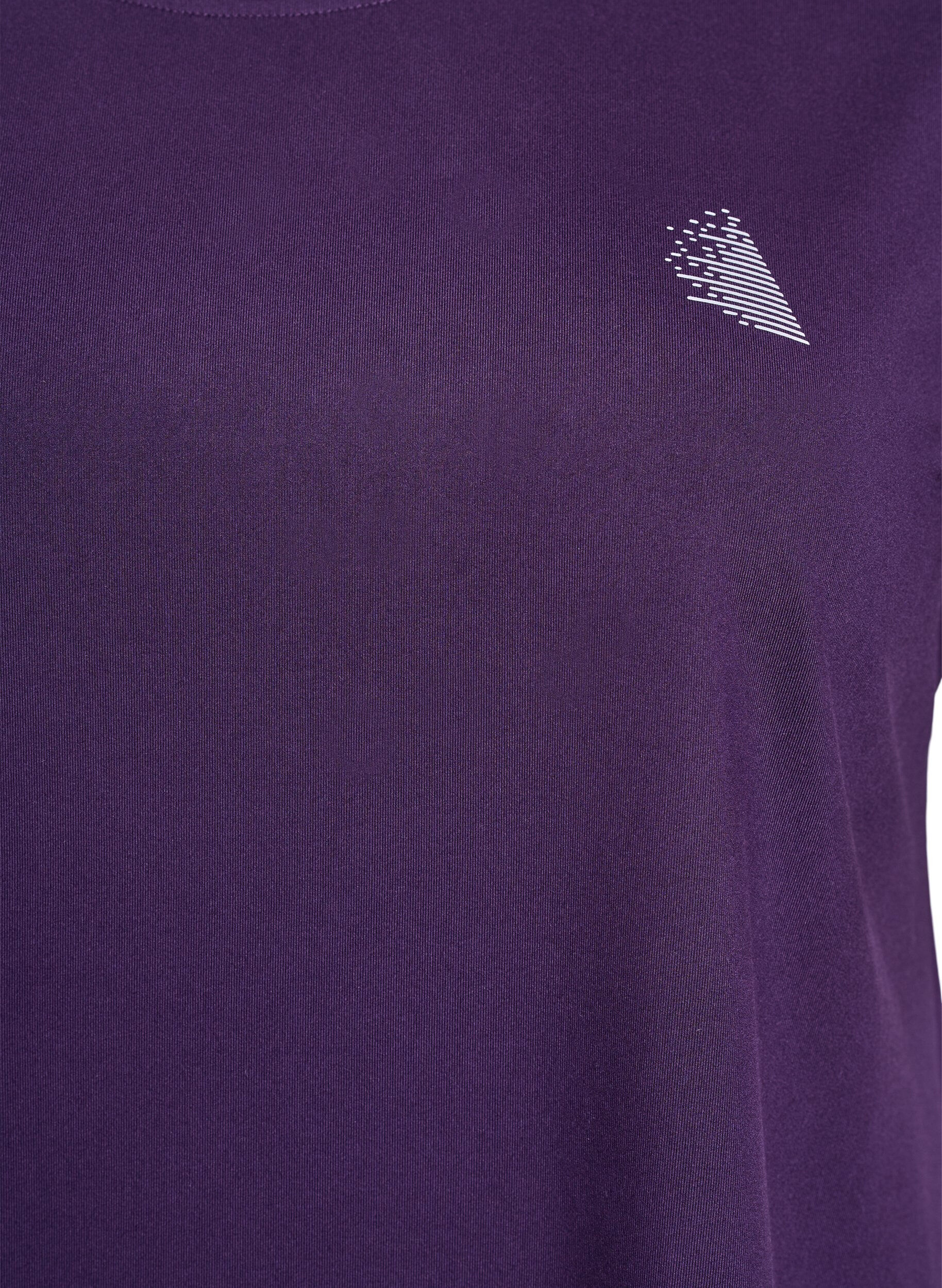 Zizzi T-shirt de sport couleur unie, Violet, Packshot image number 2