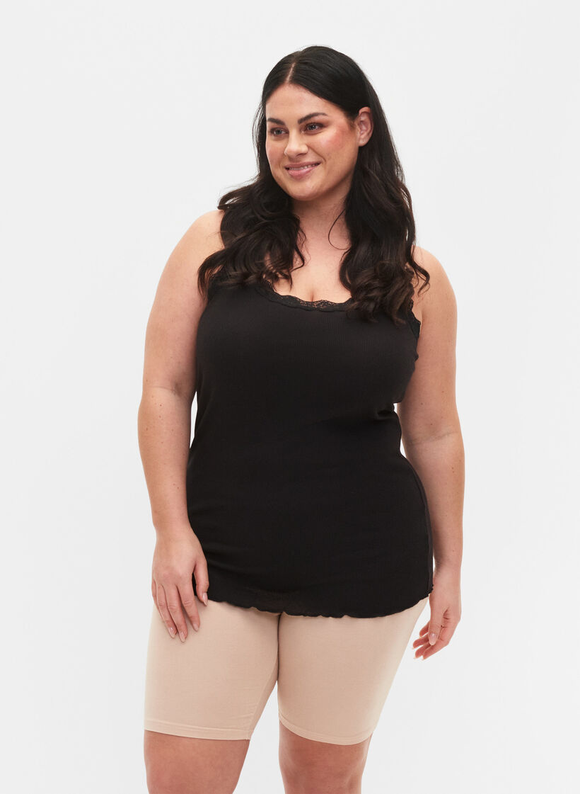 Short cycliste en viscose (lot de 2), Beige, Model image number 0