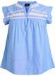 Blouse sans manches en coton &agrave; bords volant&eacute;s, Bleu Clair, Packshot image number 0