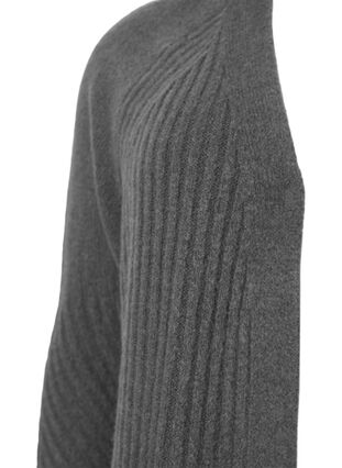 Long cardigan en tricot côtelé, Dark Grey Melange, Packshot image number 2