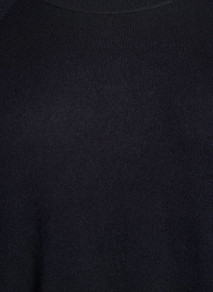 Robe courte en maille avec manches raglan, Noir, Packshot image number 2