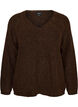 Blouse en maille avec col en V et manches raglan, Marron, Packshot image number 0