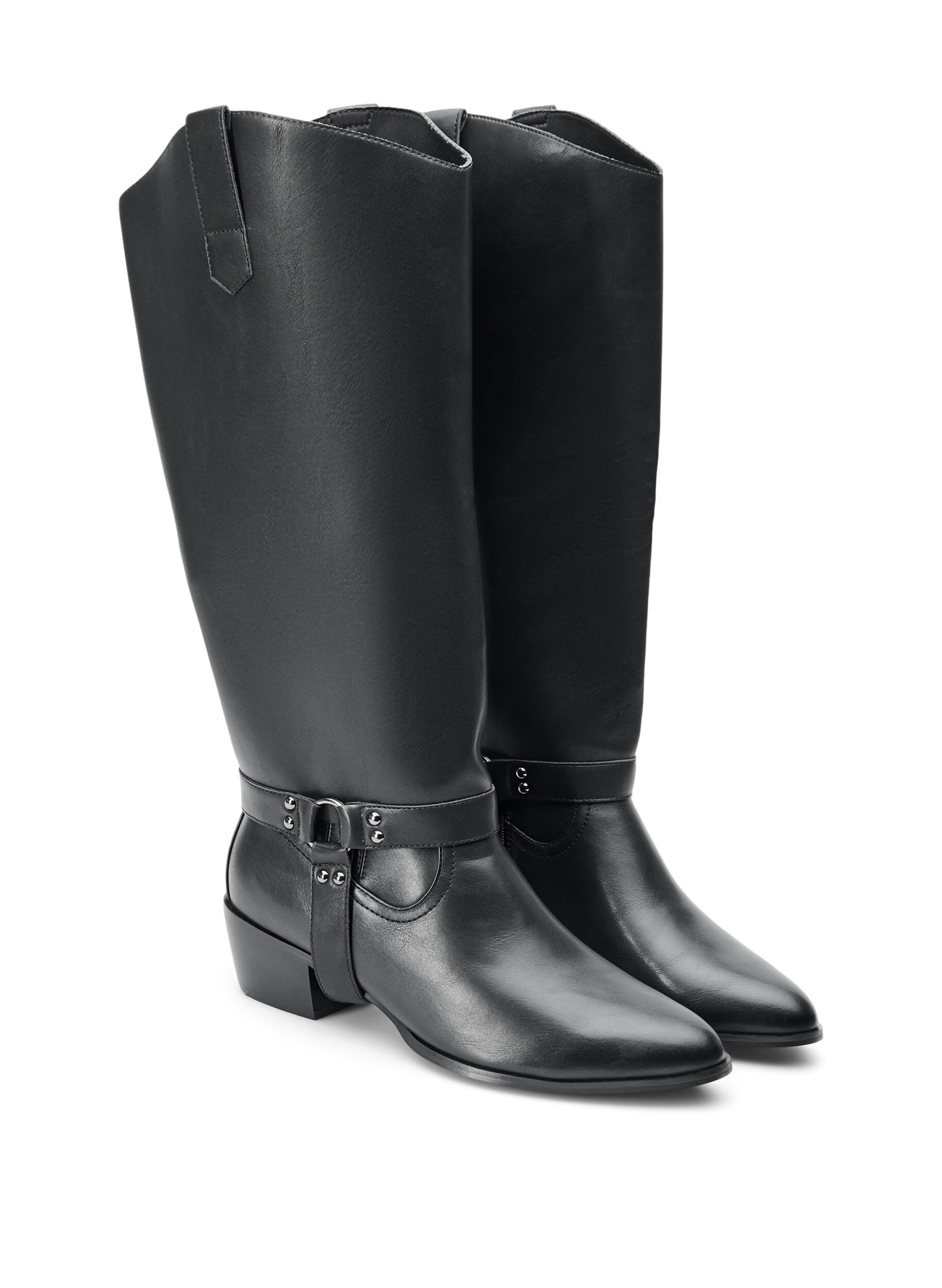 Zizzi Large - Bottes longues avec tige amovible, Noir, Packshot image number 1
