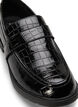 Mocassins croco larges en cuir, Black, Packshot image number 3