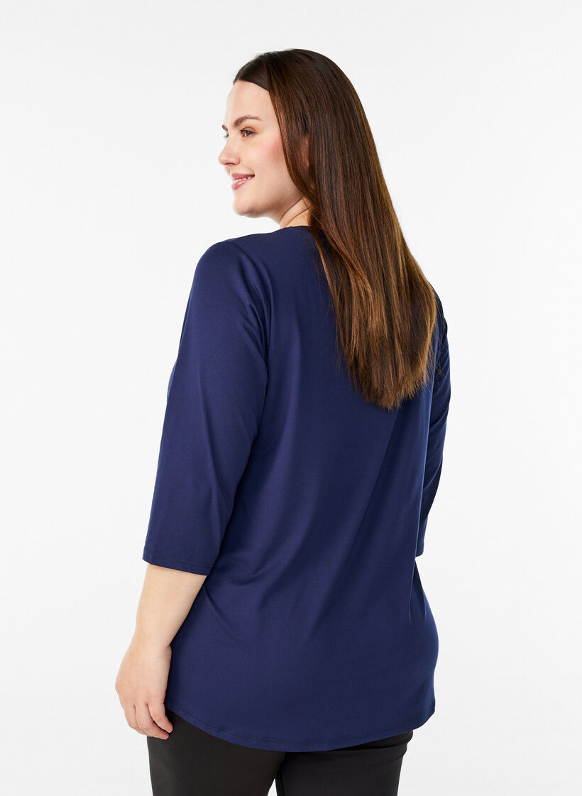 Haut de sport avec manches 3/4, Bleu, Model image number 2