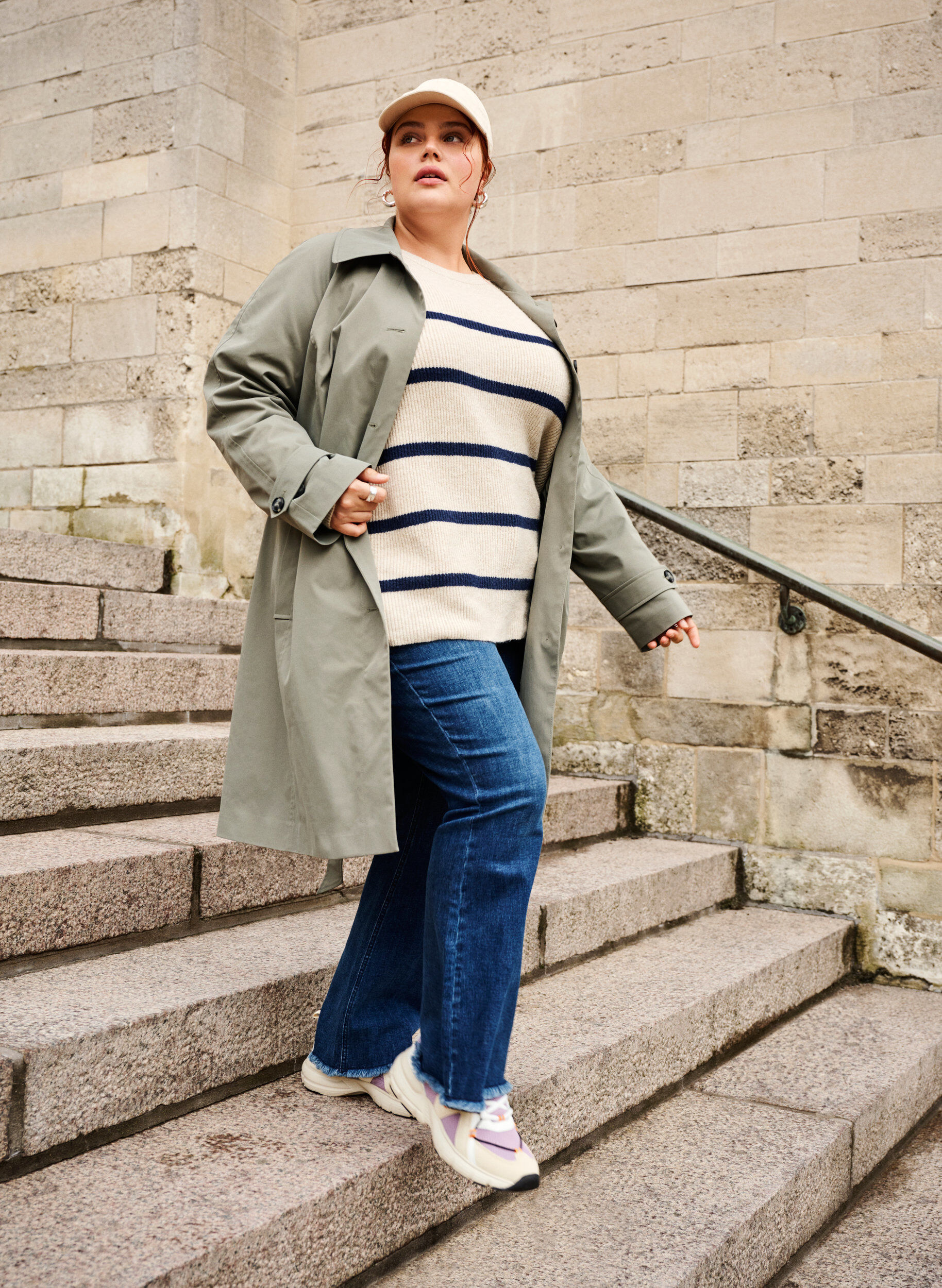 Zizzi Trench avec poches et ceinture, Sea Spray, Image image number 0