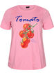 T-shirt en coton bio avec imprim&eacute; tomates, Rose, Packshot image number 0