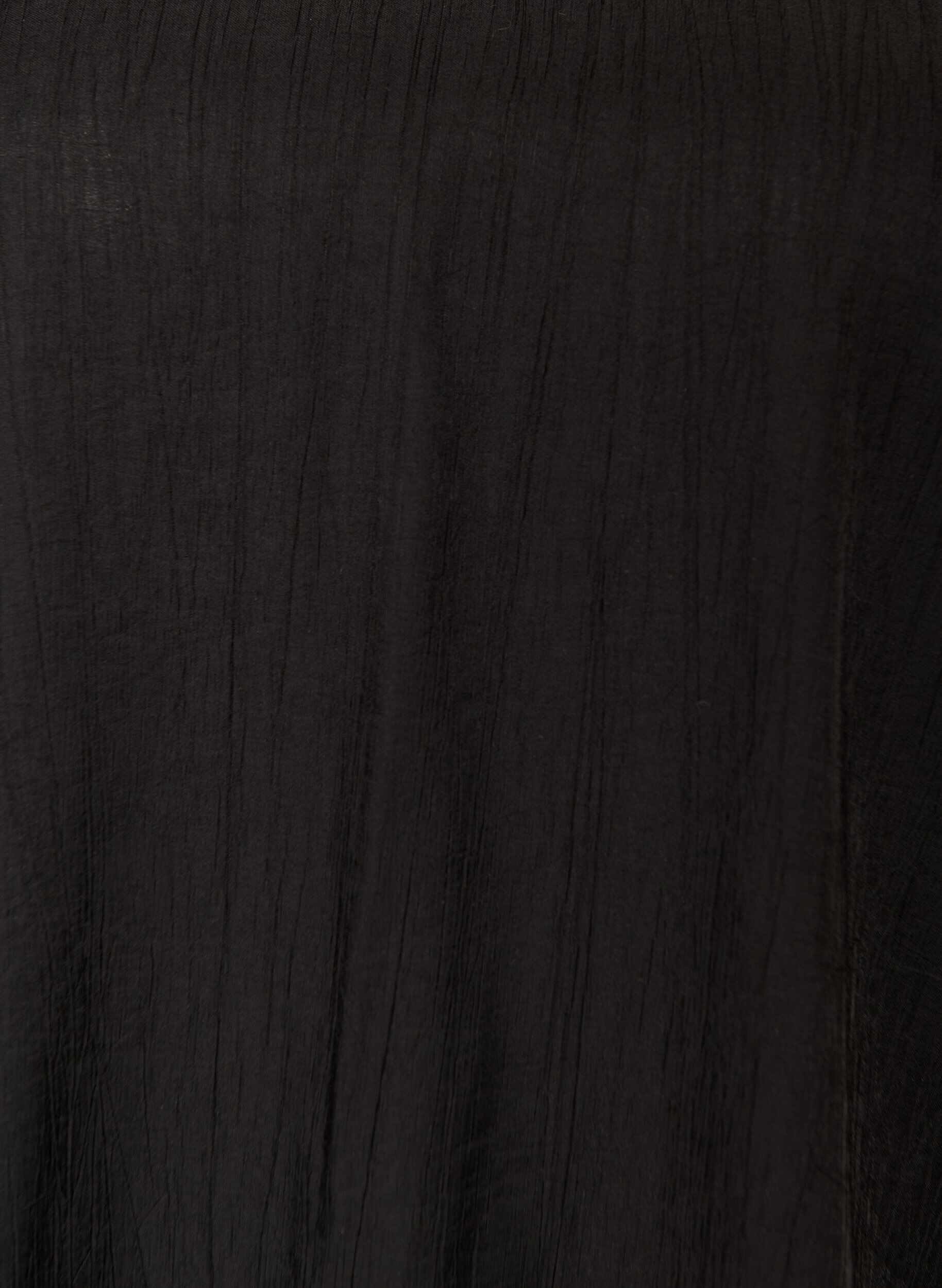Zizzi Blouse en viscose avec manches fronc&eacute;es, Noir, Packshot image number 2