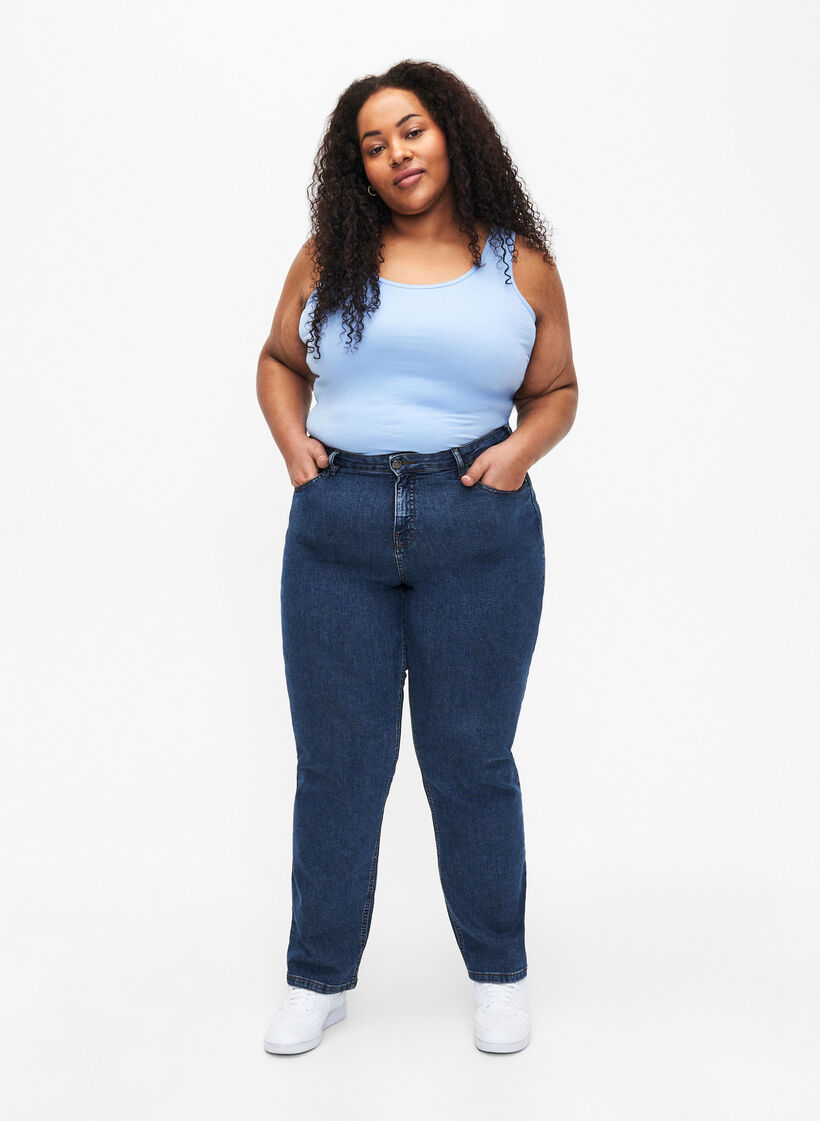 Haut basique en coton, Bleu Clair, Model image number 1