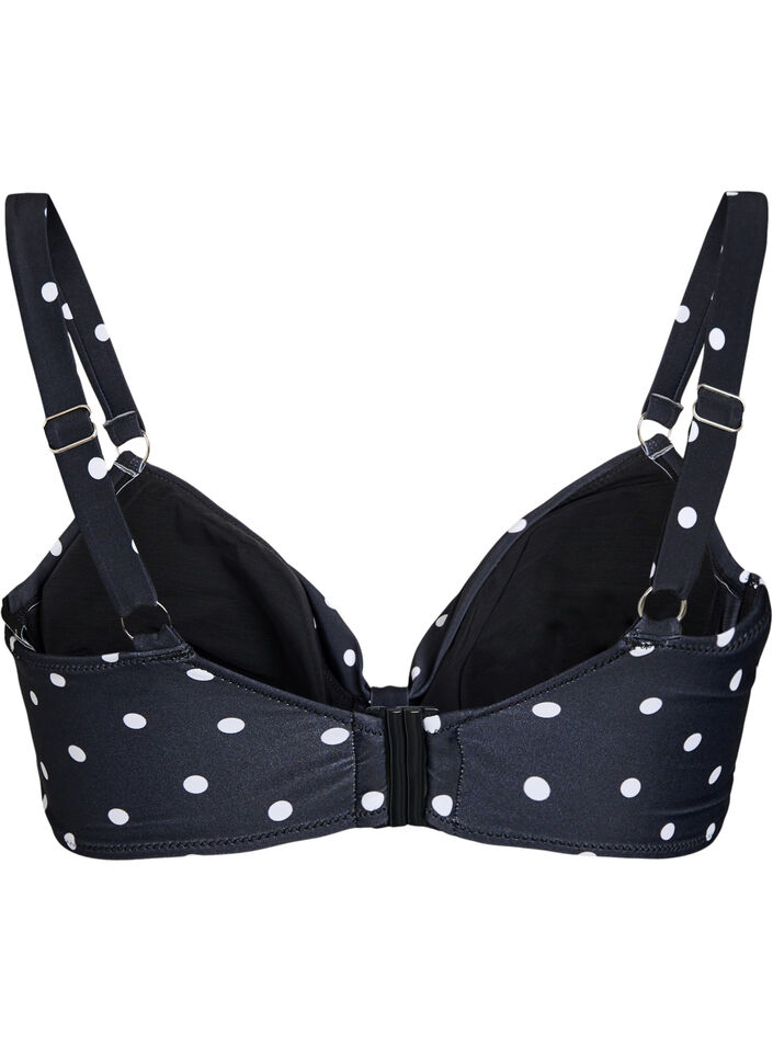 Haut de bikini avec armatures et imprim&eacute;, Noir, Packshot image number 1