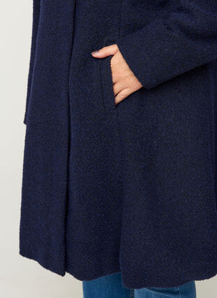 Long manteau en laine, Black, Model image number 2
