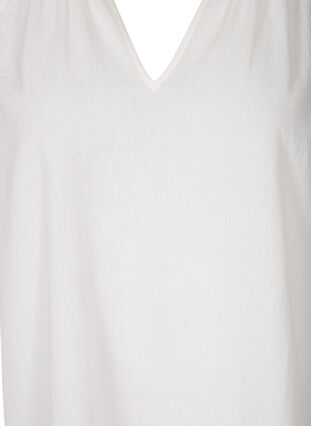 Tunique coton avec un col-V, Bright White, Packshot image number 2