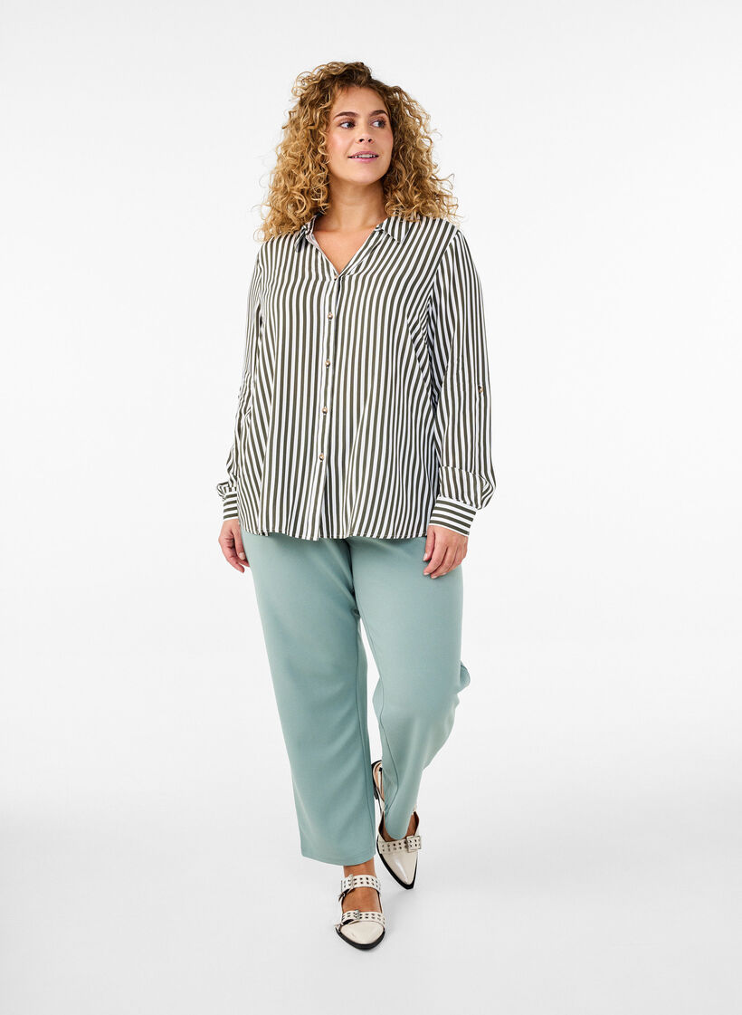 FLASH - Pantalon &agrave; coupe droite, Vert, Model image number 0