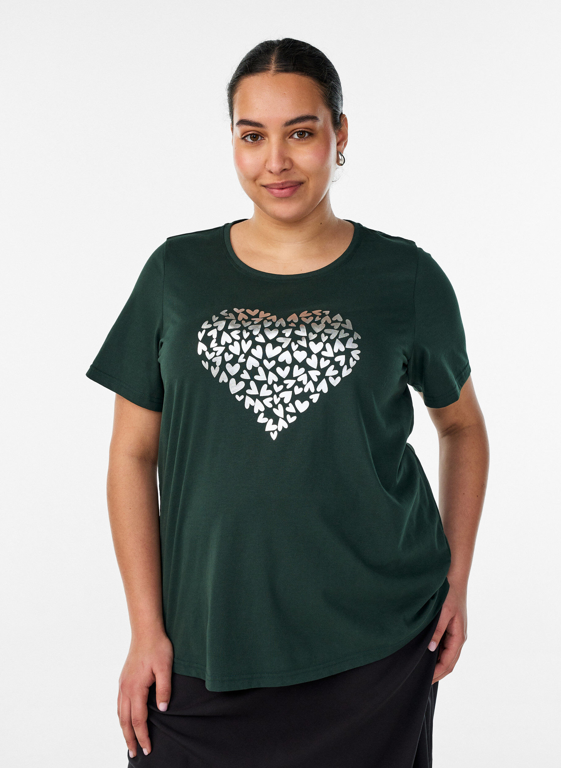 T-shirt imprim&eacute;, Vert, Model