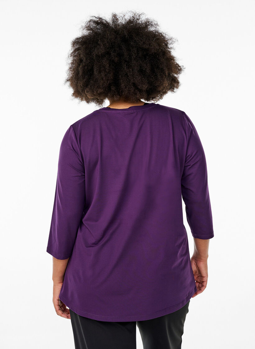 Haut de sport &agrave; manches 3/4, Violet, Model image number 2