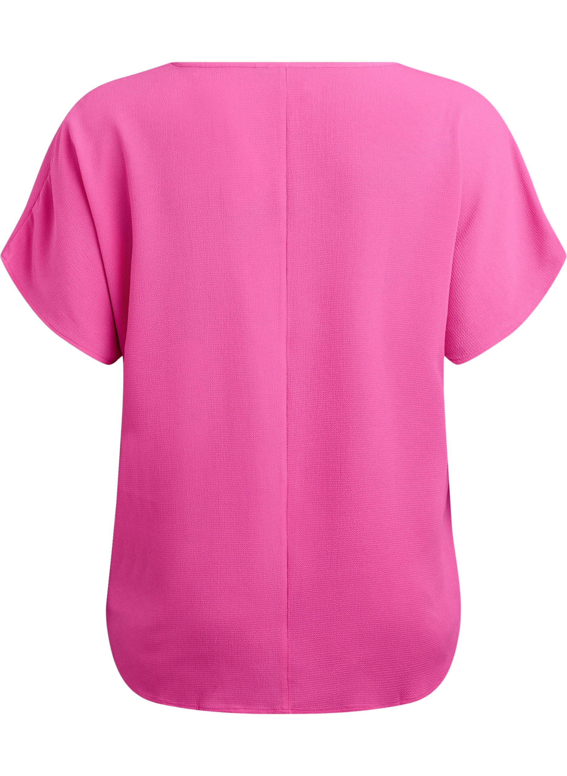 Zizzi Blouse &agrave; manches courtes et encolure ronde, Rose, Packshot image number 1
