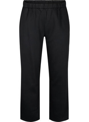 Pantalons en coton lâche avec poches, Black, Packshot image number 0