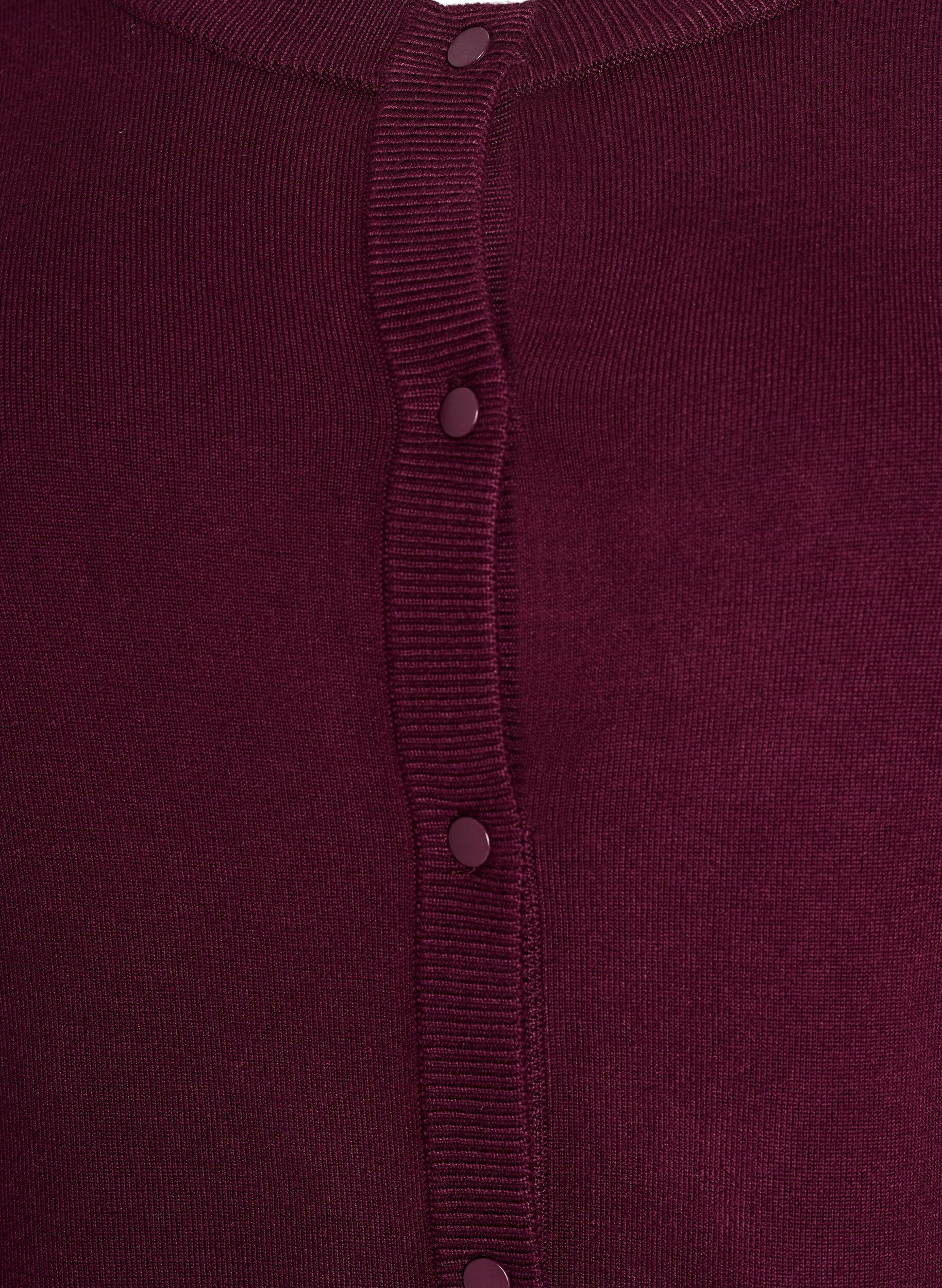 ZizziCardigan en tricot avec col rond et boutons, Bordeaux, Packshot image number 2
