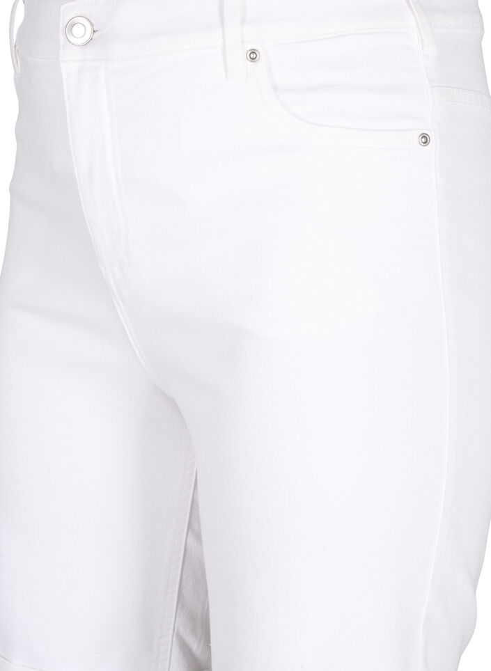  Shorts en jean moulants à taille haute, Bright White, Packshot image number 2