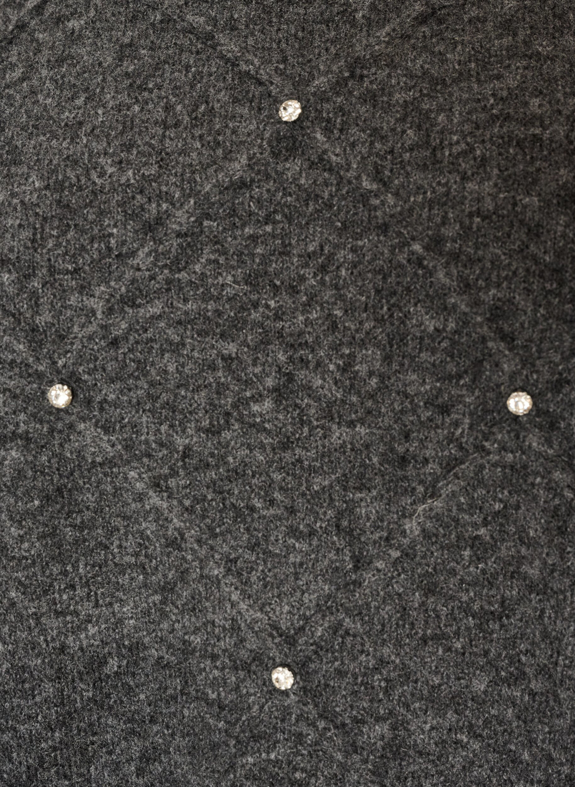 ZizziBlouse en maille avec strass et motif &agrave; losanges, Gris anthracite, Packshot image number 2