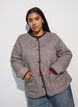 Veste matelass&eacute;e &agrave; petits carreaux et finitions contrastantes, Marron, Model image number 0