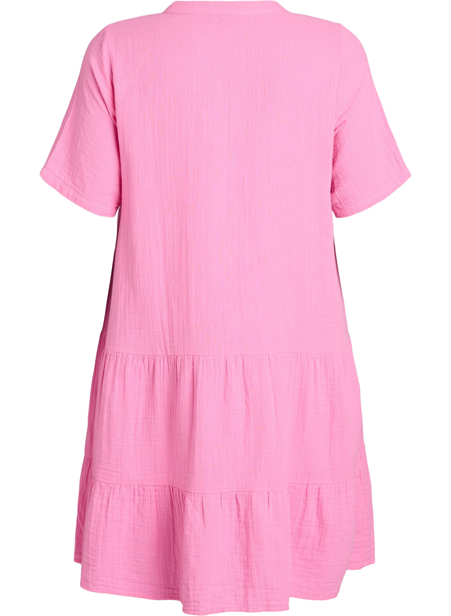 ZizziRobe courte &eacute;vas&eacute;e en mousseline de coton, Rose, Packshot image number 1
