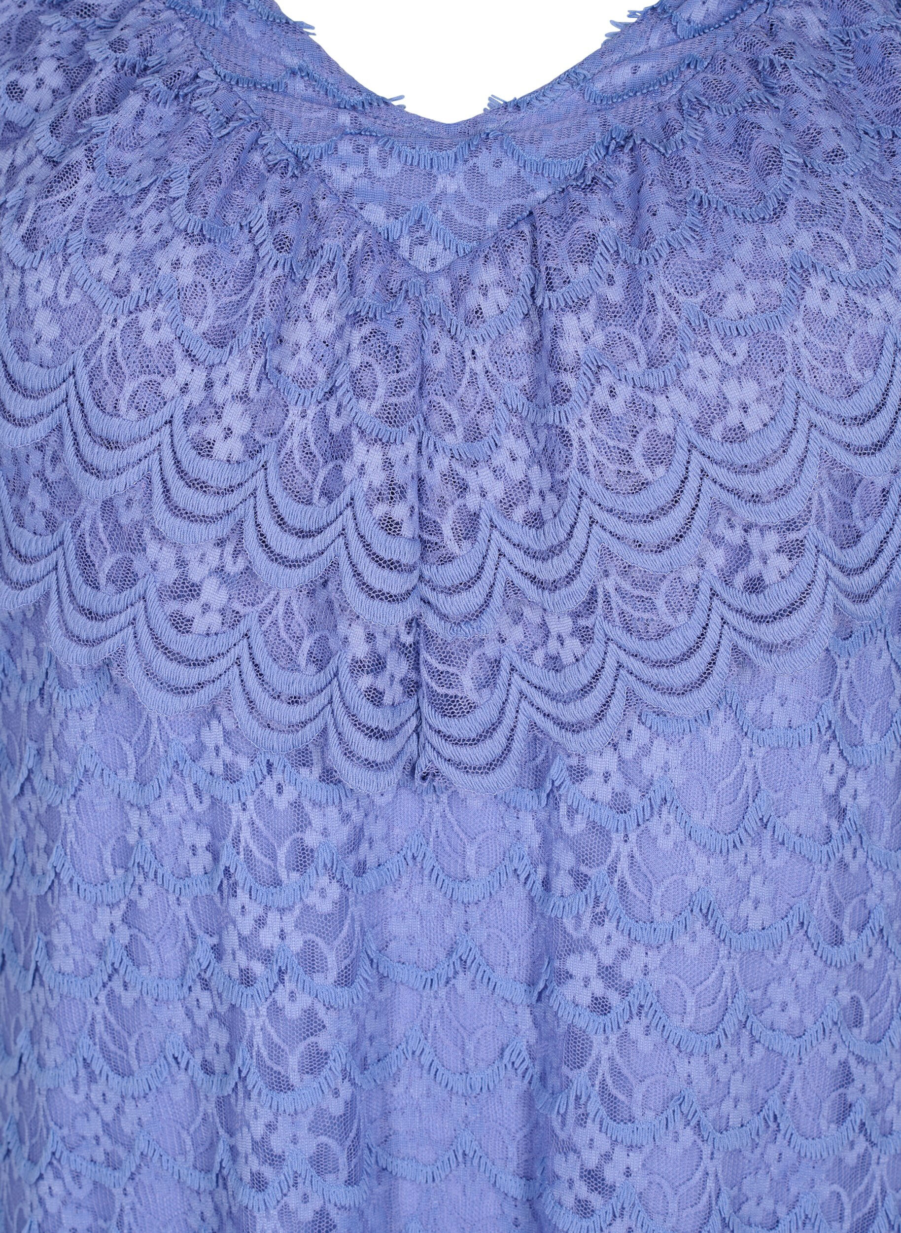 Zizzi Robe ambre &agrave; manches courtes et &agrave; larges volants, Lavender Violet, Packshot image number 2