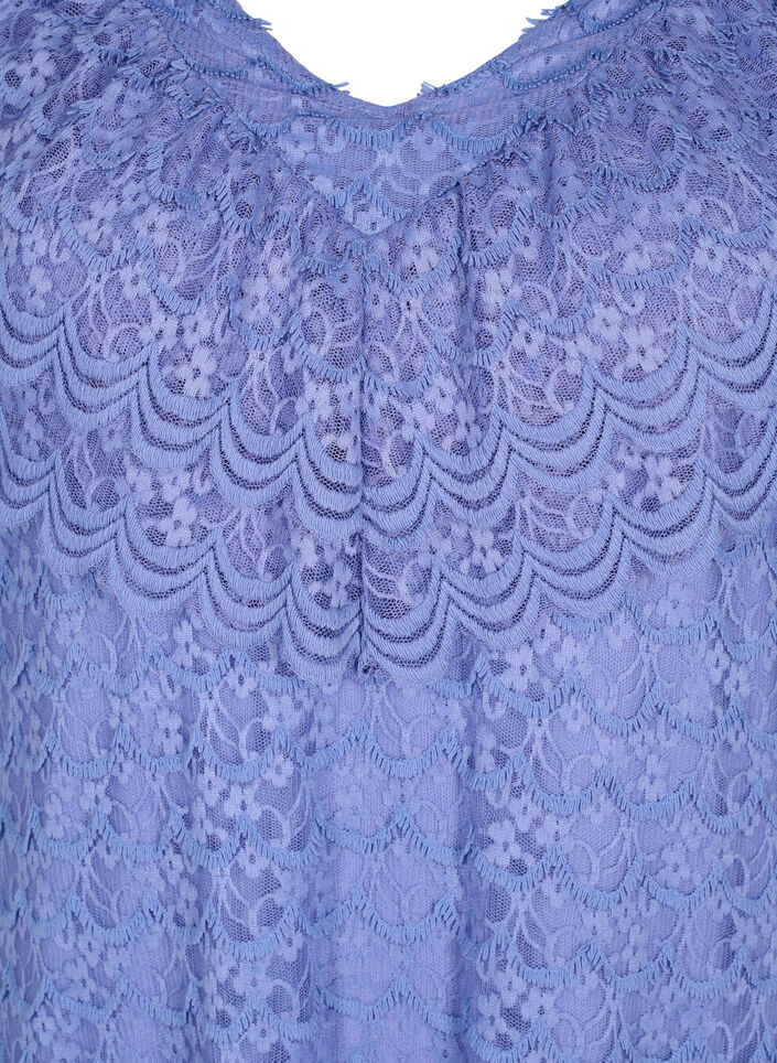 Robe ambre à manches courtes et à larges volants, Lavender Violet, Packshot image number 2