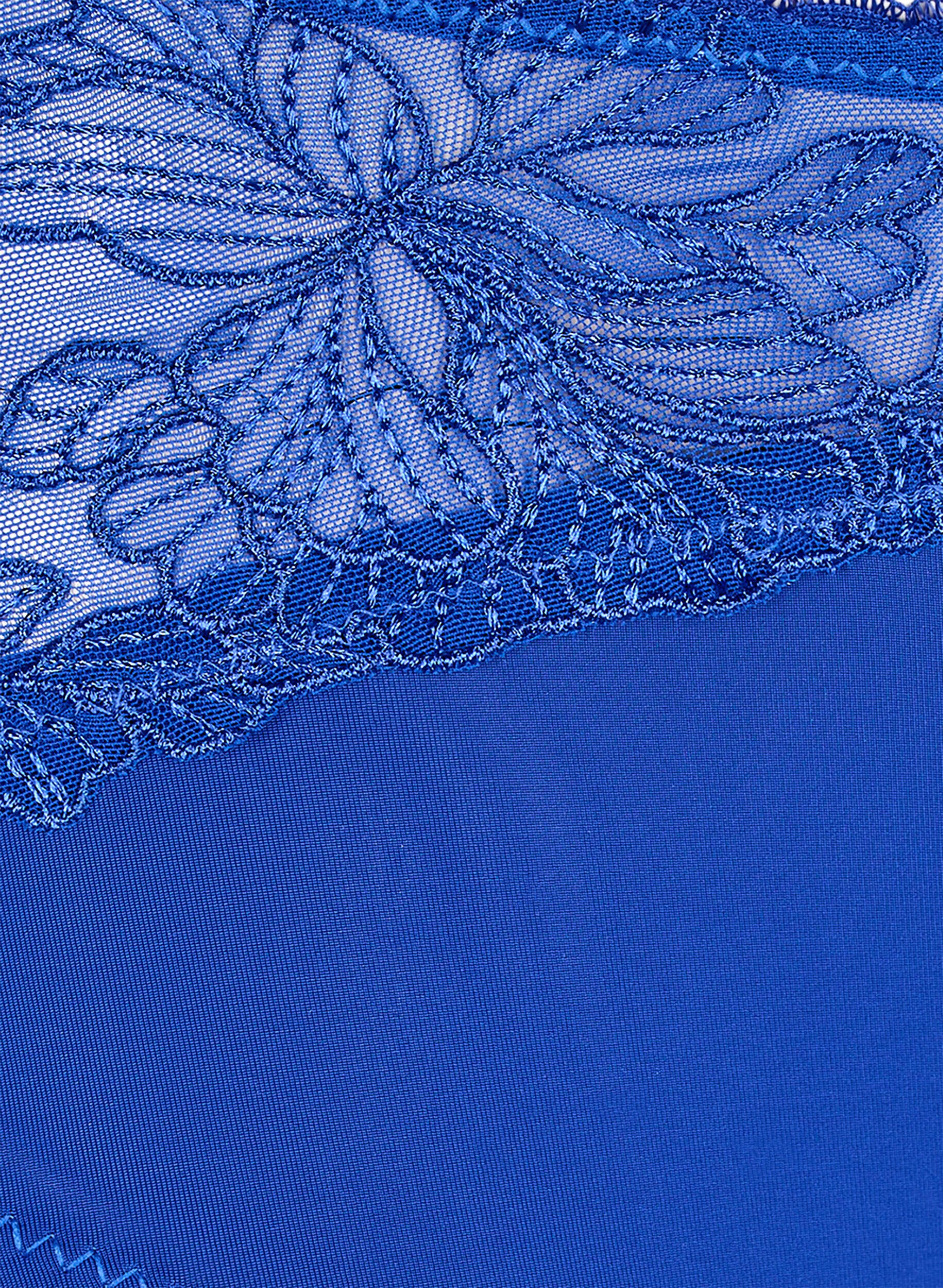 Zizzi Culotte en microfibre et &agrave; dentelle florale, Bleu, Packshot image number 2