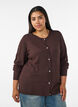 Cardigan en maille avec broderie ajour&eacute;e en forme de c&oelig;ur, Marron, Model image number 0