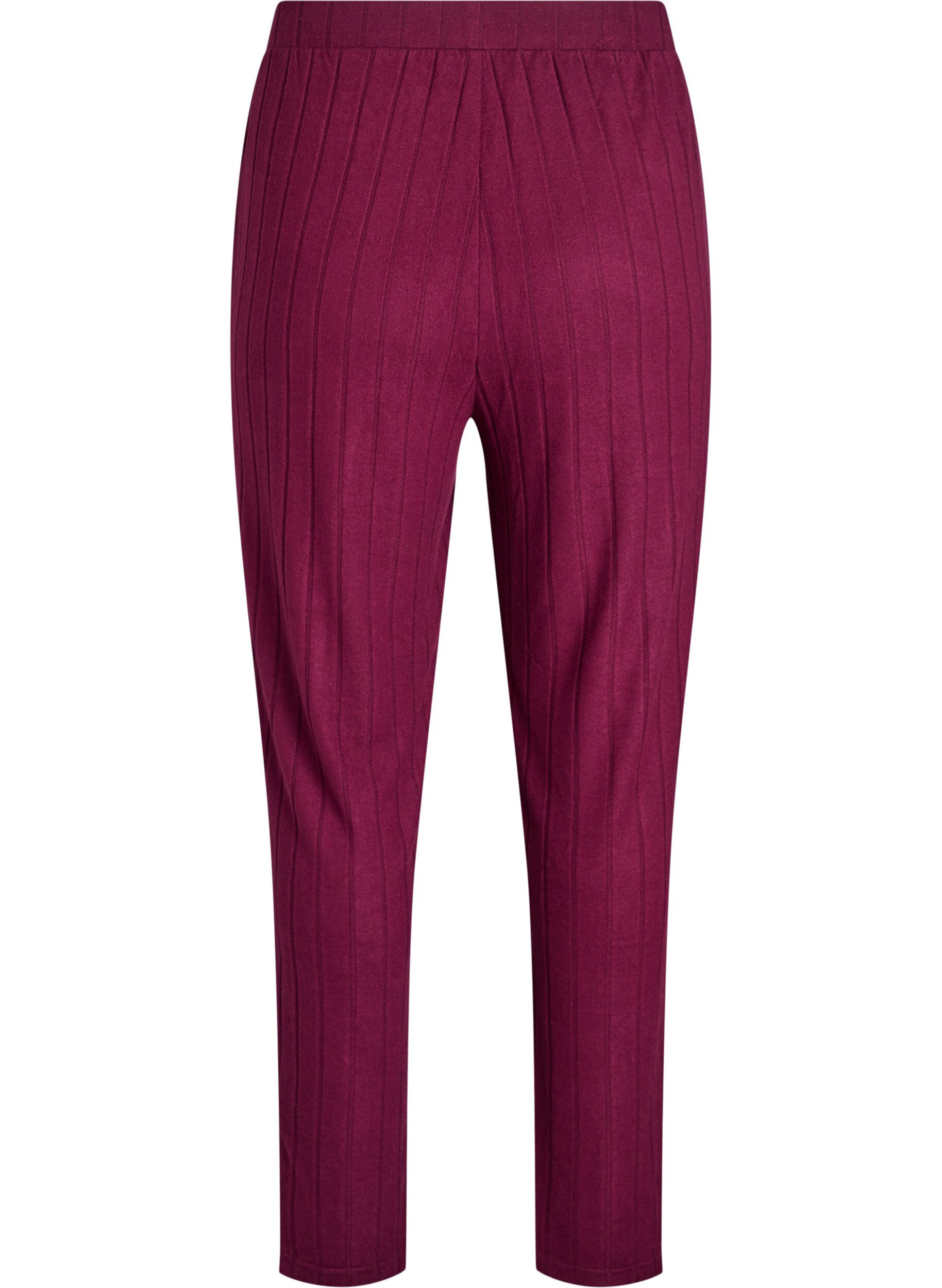 Zizzi Pantalon ample avec poches, Bordeaux fonc&eacute;, Packshot image number 1