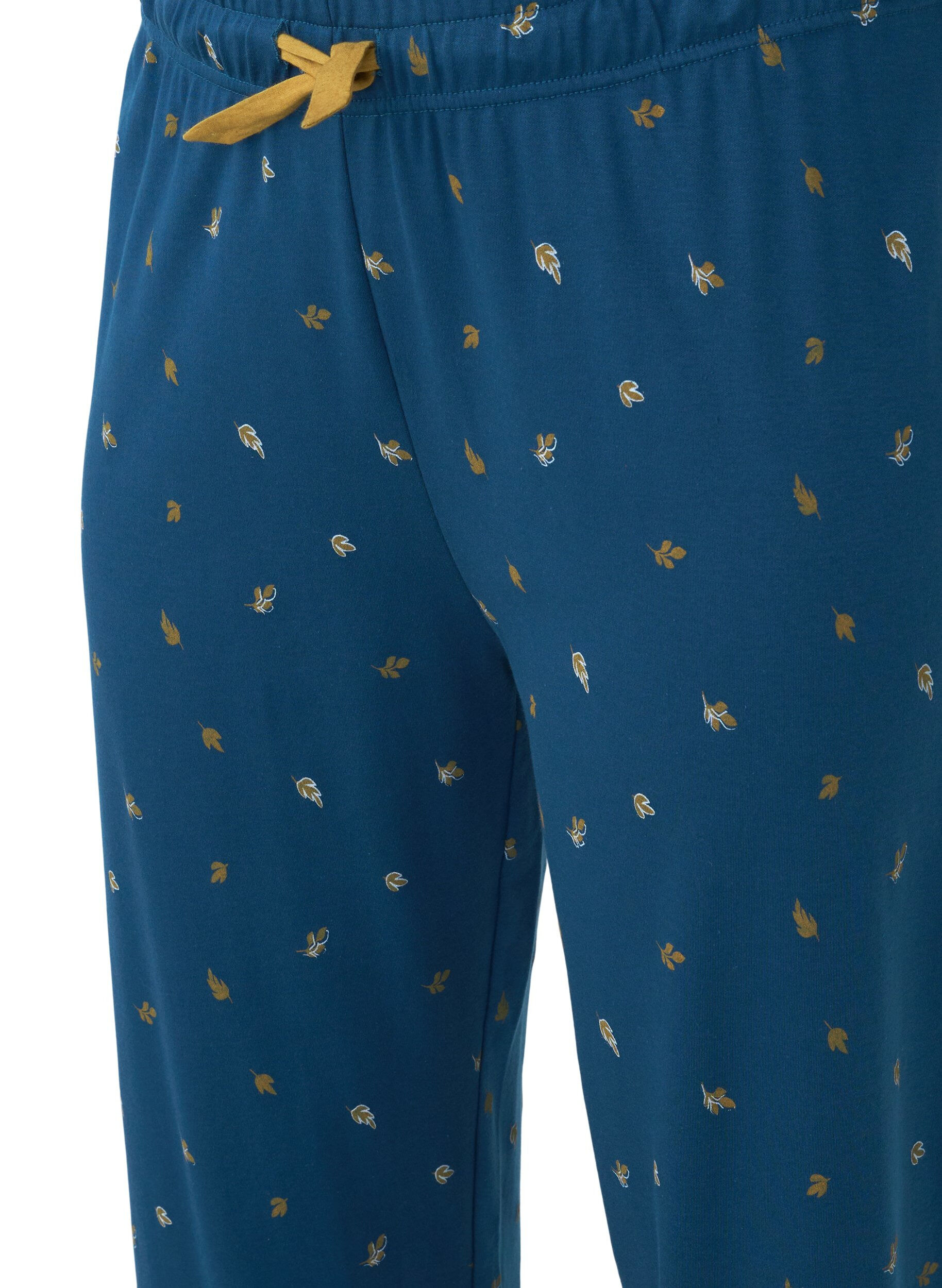 Zizzi Bas de pyjama en coton imprim&eacute;, Blue Opal AOP, Packshot image number 2