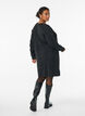 Robe courte en maille avec ourlet ondul&eacute; et fentes, Gris anthracite, Model image number 1