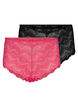 Culottes hipster 2-pack en qualité de dentelle, Love Potion/Black, Packshot image number 0