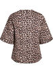 Blouse avec surpiqûres et manches 3/4, Marron, Packshot image number 1